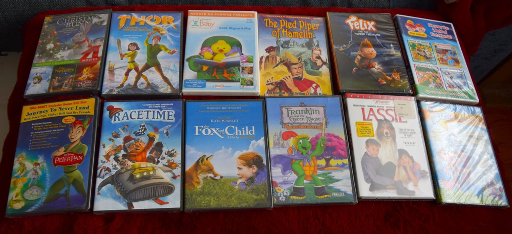 Lot of 12 DVDs for Children / Kids, Brand New Factory Sealed